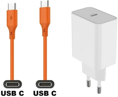45W super snellader + 1,0m USB C naar C kabel. Universele PD lader. Oplader adapter past op JBL TUNE 115TWS, Flash X, Link Portable, Reflect Flow Pro, Tune 770NC, Live Tuner 2 XL, Tune 670NC