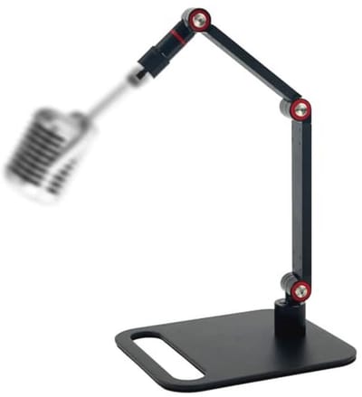 SnelShoppen - Verstelbare Microfoonstandaard Bureau, Max. Belastbaar 1,5kg, Inclusief Schroefdraadadapters voor Podcasts, Streaming, Gaming en Studio'