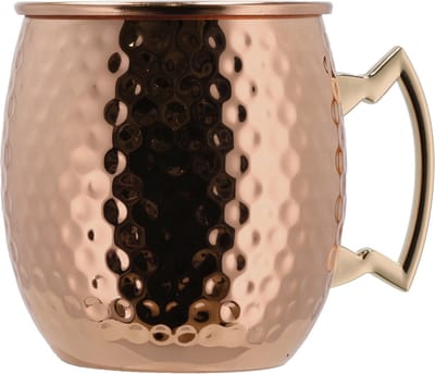 Lyngby Glas Moscow Mule Bekers - 550 ml - set van 2 - drink- en cocktailglazen, koperen beker met handvat