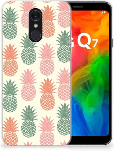 LG Q7 Siliconen Case Ananas