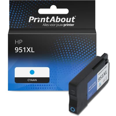 PrintAbout huismerk Inktcartridge 951XL (CN046AE) Cyaan Hoge capaciteit Geschikt voor HP