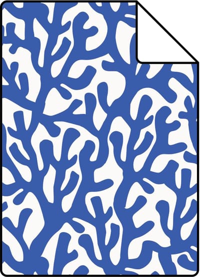 Proefstaal ESTAhome behang koraal blauw en wit - 26.5 x 21 cm - 131014-S
