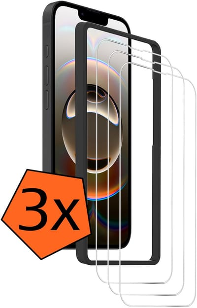 Screenprotector - 3 Stuks - Geschikt voor Apple iPhone 16e - Met Installatie Frame - Gehard Glas - Beschermglas - Tempered Glass - Screen Protector