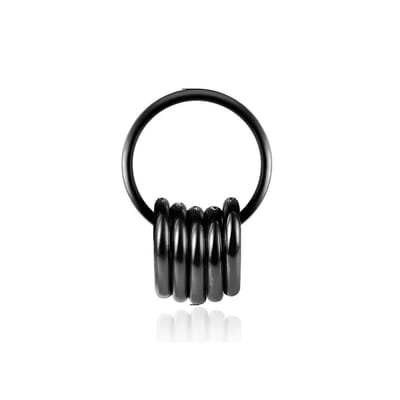 14 mm Screw-fit tunnel met 5 ringen - zwart - LMPiercings