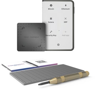 Ledger Stax + SOLIDHODL – Voordeelbundel – Hardware Crypto Wallet met Touchscreen – Met Recovery Key