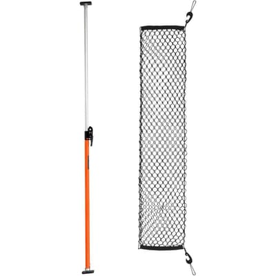 Barre de chargement, Barre de chargement à cliquet réglable de 1016 mm à 1854 mm, Stabilisateur de chargement robuste en acier avec filet de rangement et patins antidérapants, Télescopique