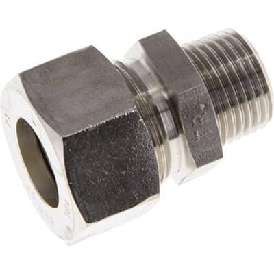 18L & R1/2'' RVS Rechte Knelfitting Buitendraad 315bar ISO 8434-1