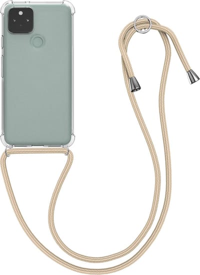 kwmobile telefoonhoesje geschikt voor Google Pixel 5 - Hoesje met telefoonkoord - Back cover in goud