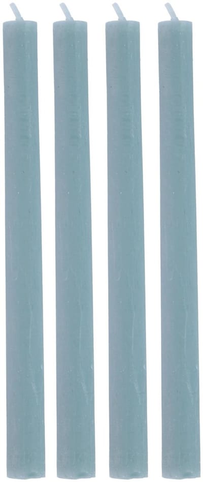 Arti Casa Dinerkaars Set van 4 - Lichtgroen - Rustieke Uitstraling - Ongeparfumeerd - Brandduur circa 7 Uur per Kaars - 25,5 cm - Ideaal voor Tafel- of Interieurdecoratie