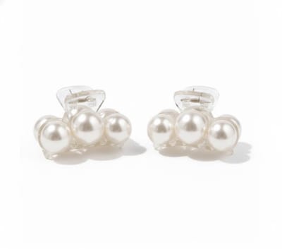 Set van 2 parel haar clips – goudkleurig – dames – kunststof haar klemmen met grote ronde parels – elegante haar accessoires