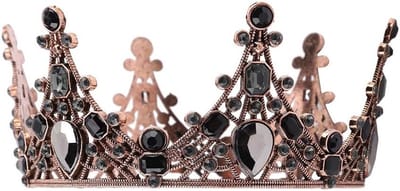 Elegante Prinses Taartdecoratie met Barokke Stijl, Metalen Kroon en Parels voor Bruiloften en Feestjes
