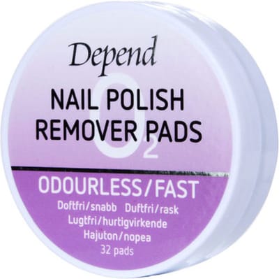 Depend Nail polish remover Pads Pads voor het verwijderen van nagellak 32 pieces/stuks