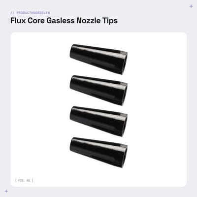Lasbrander 4 Stuks - Flux Core Gasless Nozzle Tips Kit - Compatibel met de meeste lasapparaten - Optimale gasstroom - Consistente laskwaliteit - Zwart, 4,2 cm lengte - Lasaccessoires