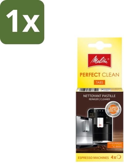 1 x Melitta - Perfect Clean – Reinigingstabletten – Voor volautomatische espressomachines – 4 tabletten - Koffiezetapparaat