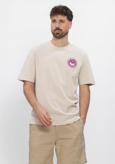 BARBOUR Westbury Relaxed Graphic Polo's & T-shirts Heren - Polo shirt - Zand - Maat XL