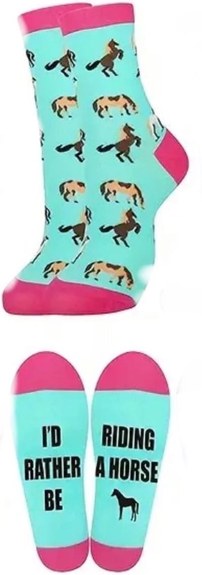 Akyol - Sokken - paarden sokken - one size - paarden sok - manege sokken - paarden cadeau sokken - sokken - paard - hoefijzer