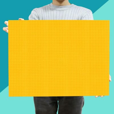 48*64 Stippen Bouwstenen Basisplaat ZELF MAKEN Gemonteerde Basisplaat Muur Compatibel ideaal voor Kinderen met Cadeau Speelgoed geel