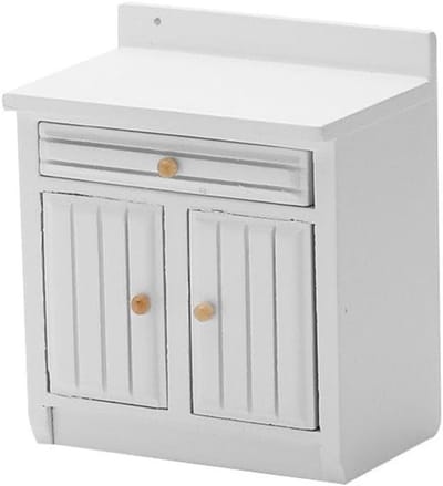 Miniatuur keukentafel - Poppenhuis meubels - Poppenhuis decoratie - 1:12 simulatiehout - Set van 4 - Wit