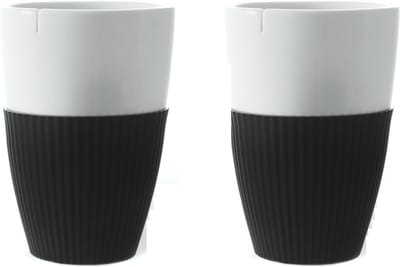 Viva Scandinavia Anytime Theekop - Porselein/Siliconen/Kunststof - 300 ml – Zwart