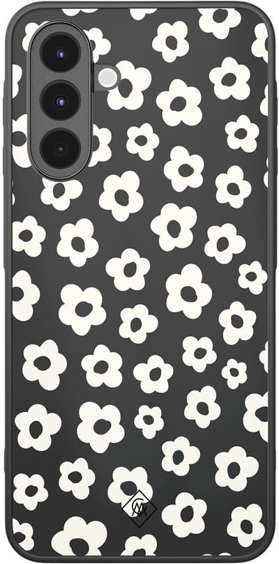 Casimoda® hoesje - Geschikt voor Samsung Galaxy A16 - Retro Bloempjes - Zwart TPU Backcover - Geen opdruk - Zwart