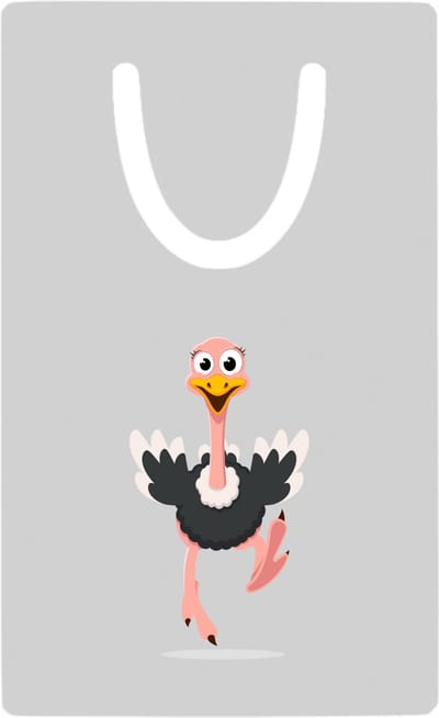 Hacebo® - Struisvogel metalen boekenlegger - Vogels - Dieren liefhebbers - Loopvogel - dieren Bladwijzer boekenleggers - 7.6 cm x 5cm