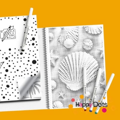 HappyDots DOT Painting Kleurboek Zomer - 20 stippelschilderijen - A4 formaat
