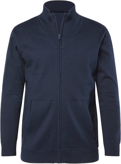 JP 1880 - Heren - Cardigan fijn breisel opstaande kraag rits - Navy blauw - Maat XL