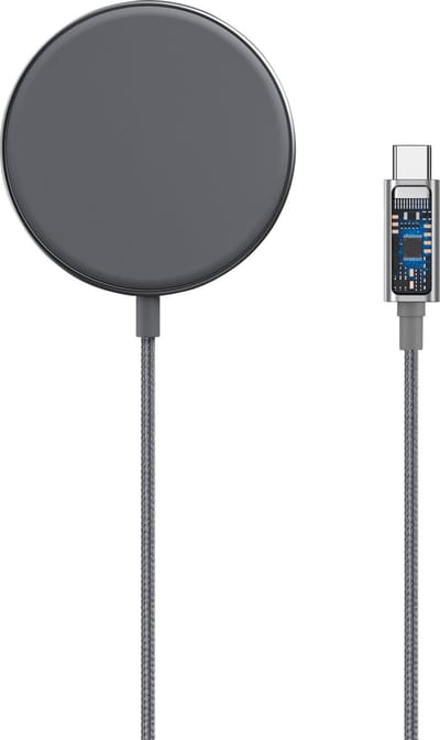 XLayer Magnetic Charging Stand - Wireless charging magnetische oplader - draadloos opladen 15W - USB-C - ingebouwde tafelstandaard - zwart