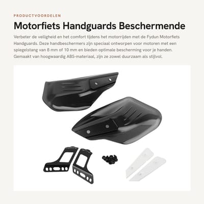 Dailygoods- Handguards Hoogwaardige Bescherming - Handbescherming - Beugels - Sticks - Schroeven/Bouten - Geschikt voor 8mm/10mm Mirror Bar - Motorfiets Handbescherming