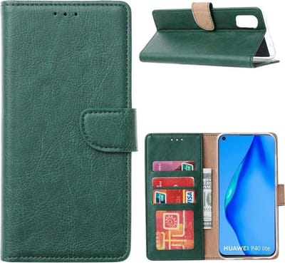 Bookcase Geschikt voor: Huawei P40 Lite 5G - Groen - portemonnee hoesje