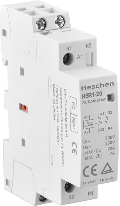 Allecto - Huishoudelijke AC-bescherming - 20A - 2-polig - 24V - Veiligheid - Betrouwbare stroomonderbreking - Geschikt voor thuis en appartement - ...