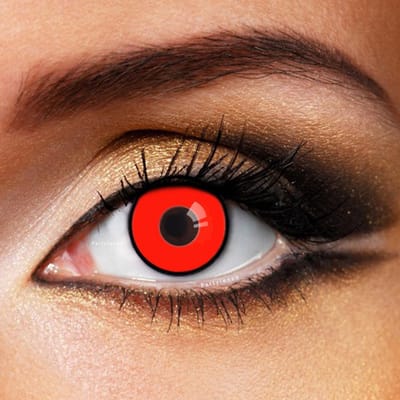 Partylens® rode kleurlenzen - Red Manson - zachte jaarlenzen met lenshouder - Halloween - Cosplay