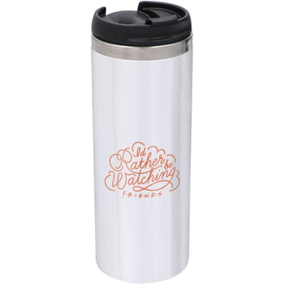 Friends I'd Rather Be Watching Colour Stainless Steel Thermo Travel Mug - Metallic Finish