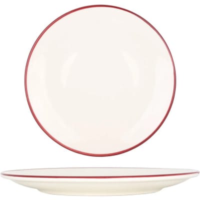 Bonna Dessertbord - Linea Burgundy - Porselein - 21 cm - set van 6