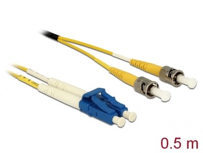 Delock Cable Optical Fibre LC > ST Singlemode OS2 0.5 m