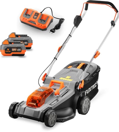 Accu grasmaaier 40V (2X20V) - FUXTEC FX-E2RM37 - 37cm 2 x 4Ah Li-Ion accu's, dubbele 2,4A lader, 40L grasbak