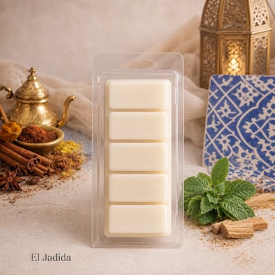 Waxmelts El Jadida - Snapbar - 55 gram - Sojawas - Handmade - Dierproefvrij - Vegan - Huisparfum - Voor in geurbrander - Waxbrander - Geur in huis - Wax melt - Geurkaars - Parfum