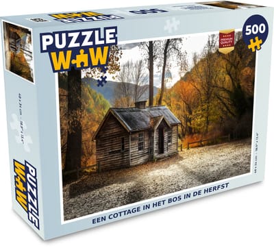 Puzzel Een cottage in het bos in de herfst - Legpuzzel - Puzzel 500 stukjes