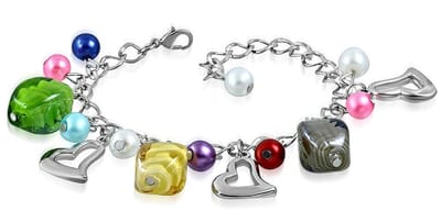 Montebello Armband Azia FBF475 - Glasbedels - Hartjes - 18cm