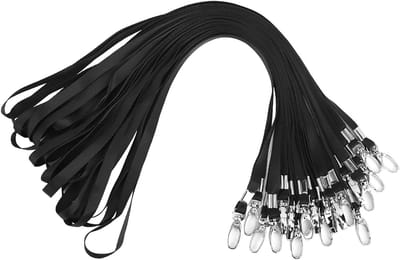 Set van 50 Zwarte Lanyards met Draaihaak voor ID, Sleutels, Fluit en Documenten, Duurzaam en Comfortabel in Gebruik