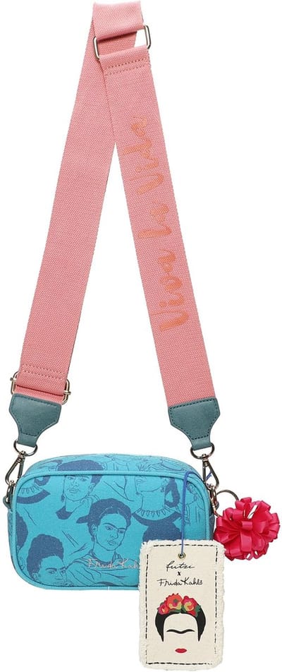 Fritzi aus Preußen Schoudertas Easy Go Canvas Crossbody Bag Frida Heads Petrol