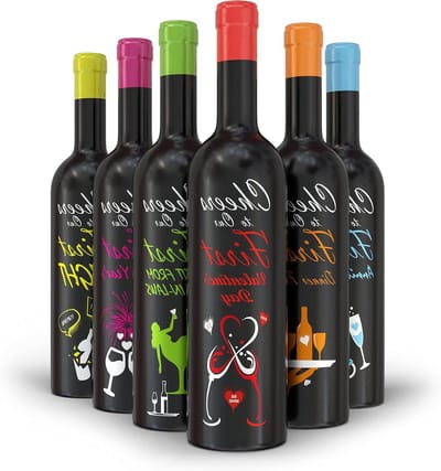 Wijnfleshoezen - Huwelijkscadeau - Bruiloft vieren - Set van 6 - Voor 750ml flessen - Multicolor