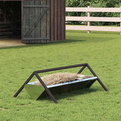 vidaXL - Voederbak - voor - vee - zilver - 111 - x - 76 - x - 38 - cm - 10 - kg