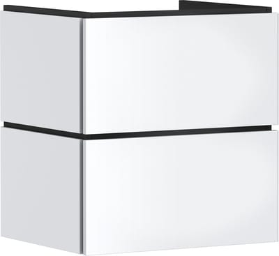 hansgrohe Xilesa E - Badmeubel - 580/470mm maat - 2 lades - Push-open lades - Voor wastafel - Mat Wit