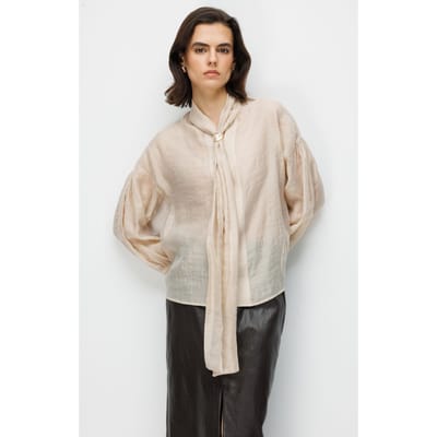 V-hals Blouse met Strikdetails