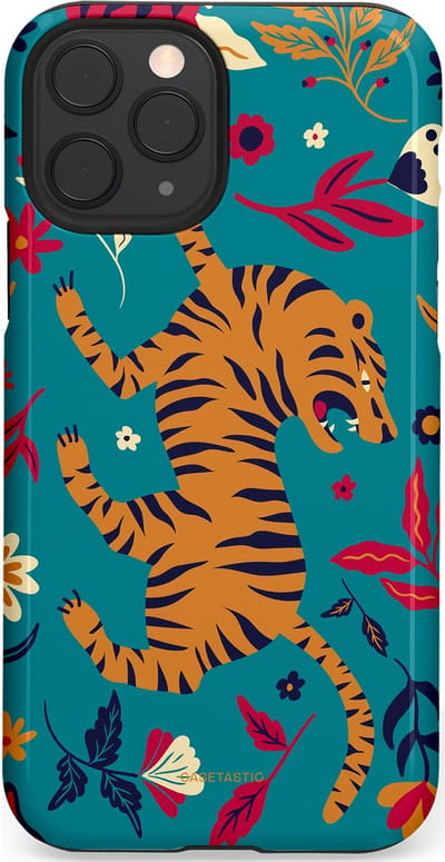 Casetastic Hoesje Geschikt voor Apple iPhone 11 Pro - Stijlvolle Beschermende Duo-layer Case - Gouden brul