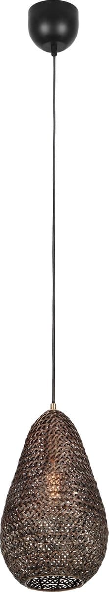 TRIO ZIVA - Hanglamp - Oud messing - excl. 1x E27 4 W - Plafondbevestiging - In hoogte verstelbaar