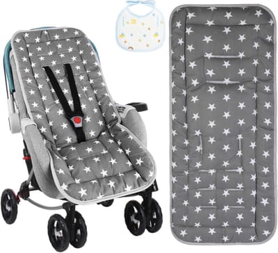 Universele Stoelhoes voor Kinderwagens, Ademend en Wasbaar Kussen, 100% Katoen, Comfortabele Zitmat voor Baby's en Peuters