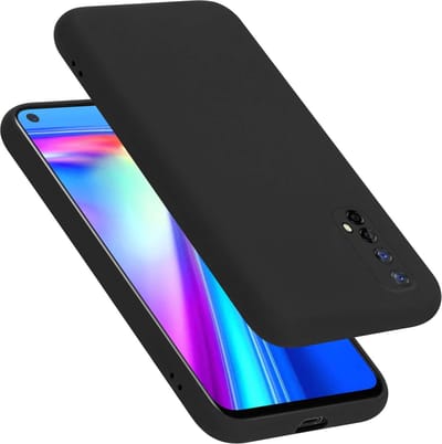 Cadorabo Hoesje geschikt voor Realme 7 4G in LIQUID ZWART - Beschermhoes gemaakt van flexibel TPU silicone Case Cover