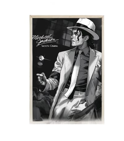 Stervia Michael Jackson Poster - 50 x 70 cm - Per Stuk - Canvas - Zwart Wit - Smooth Criminal - Zonder Lijst Verpakt